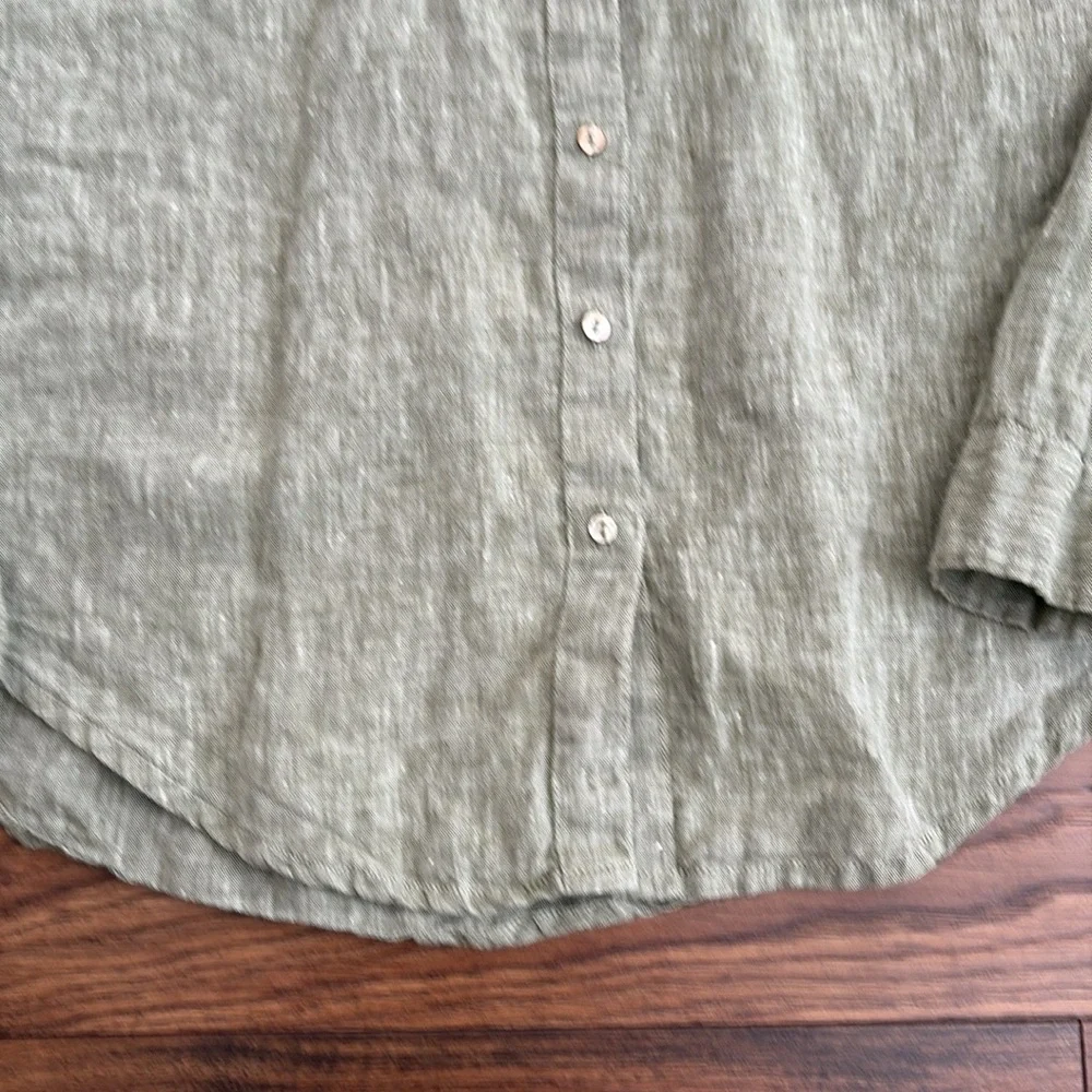 Calypso St. Barth Green Casual Button Down Shirt Relaxed Fit - Picture 6 of 9